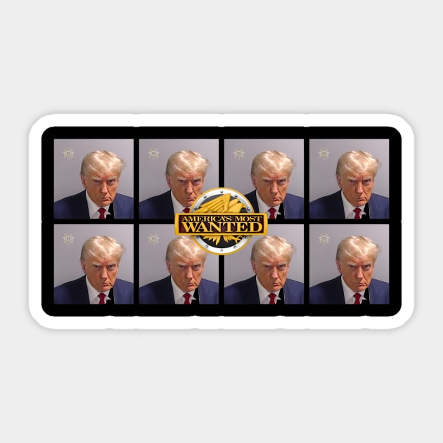 Trump America's Most Wanted Mugshot collage Sticker by Church Life